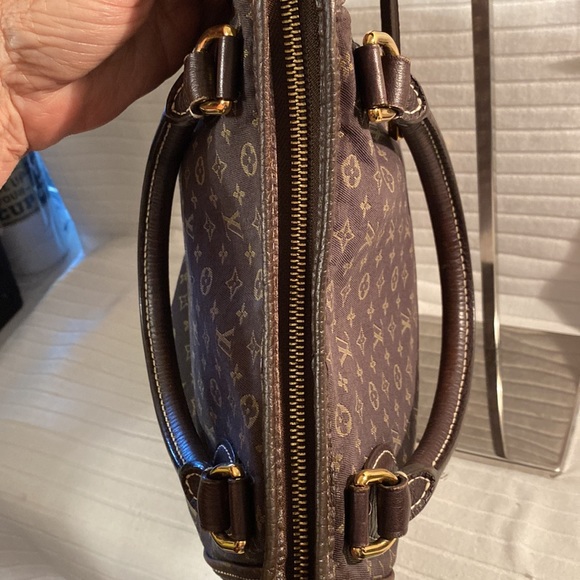 Louis Vuitton Besace Angele Mini Lin Ebene W/COA and Crossbody Strap 2 way - Picture 9 of 16